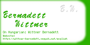 bernadett wittner business card